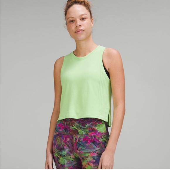 lululemon athletica Tops - Lululemon Train to Be Tank in Light Lime Green. Size 10.
